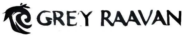 Logo of Grey Raavan with a stylized dragon-like creature on a white background